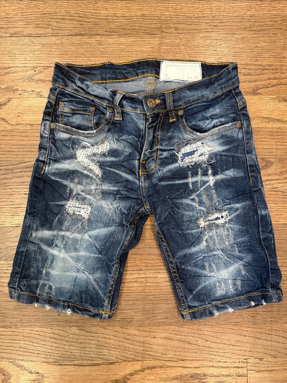 FWRD Distressed Dark Blue Denim Boy’s Shorts